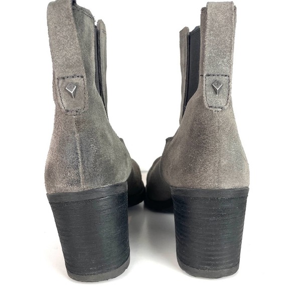Sam Edelman Gray Suede Block Heel Ankle Boots - Picture 6 of 8
